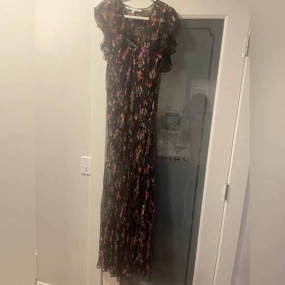 Veronica Beard Floral Print Long Dress 10 - Picture 2 of 5